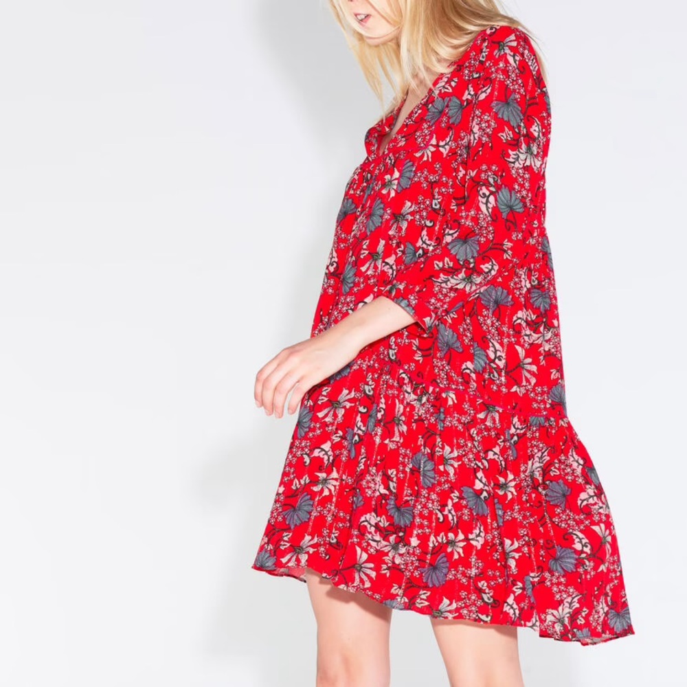 Ba&sh Red Dress Paisley Silver Accent